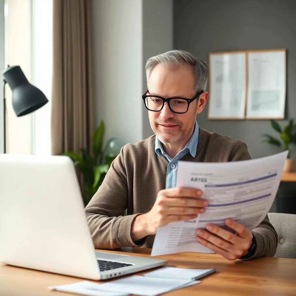 Nederlandse investeerder bestudeert belastingvoordelen op laptop