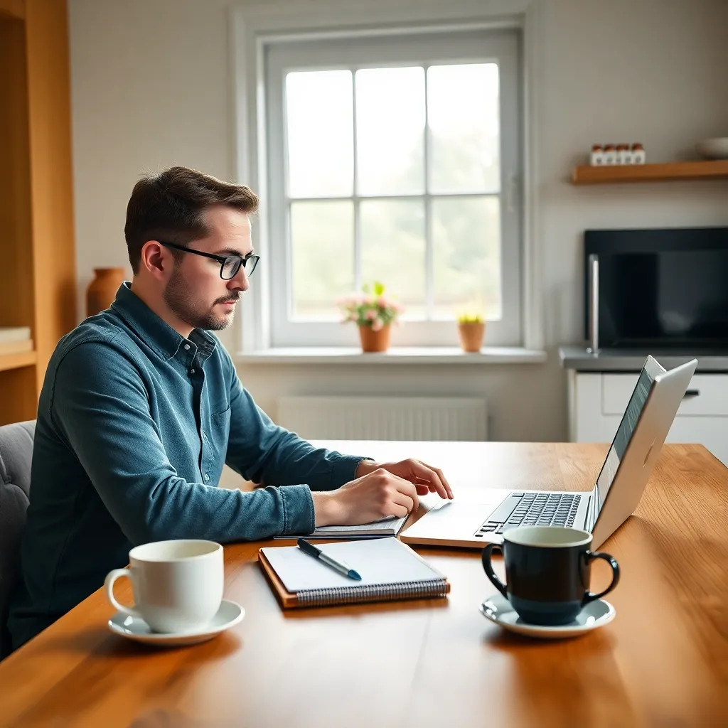 Nederlandse vrouw die haar uitgaven analyseert op tablet