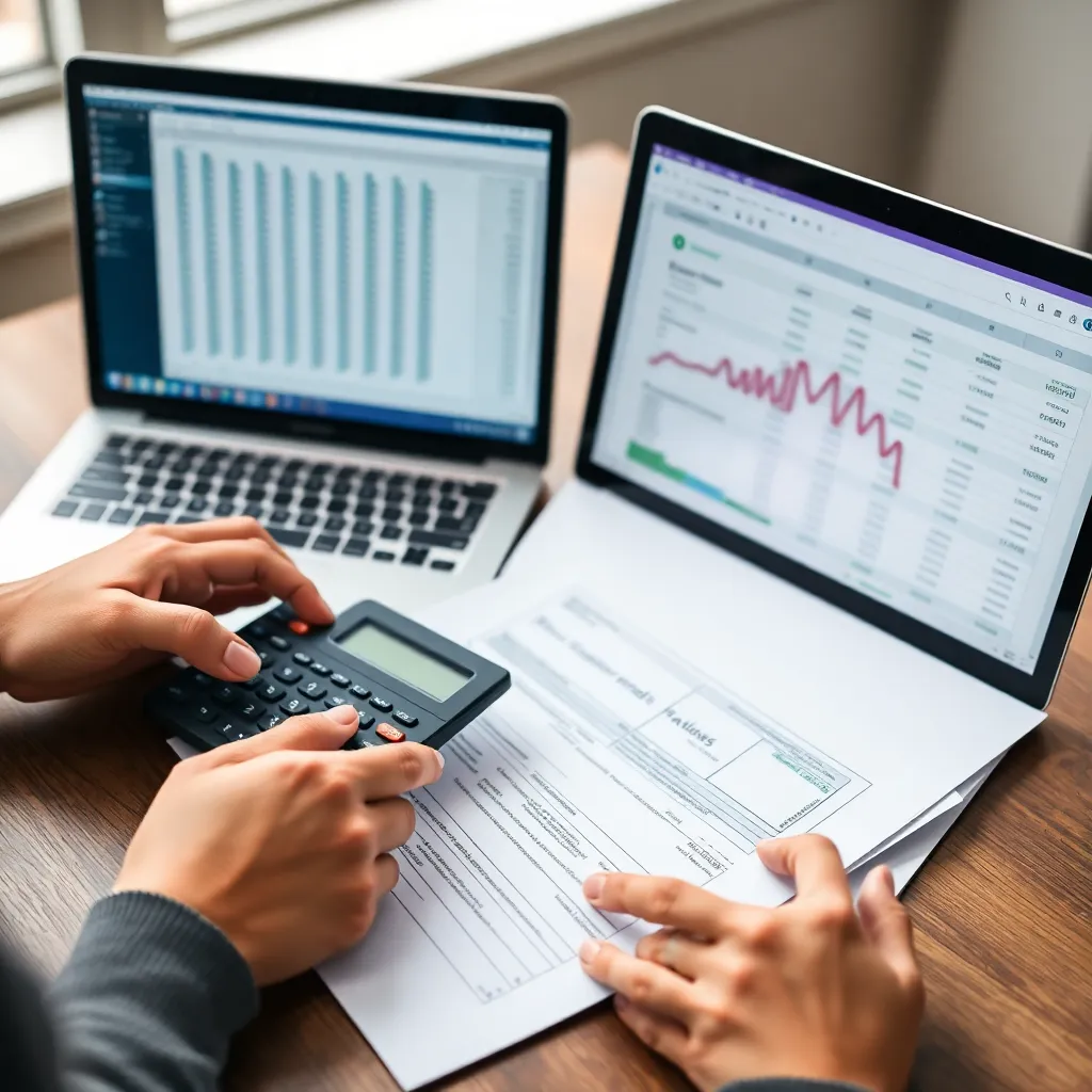 Persoon die budgetplanning doet aan keukentafel