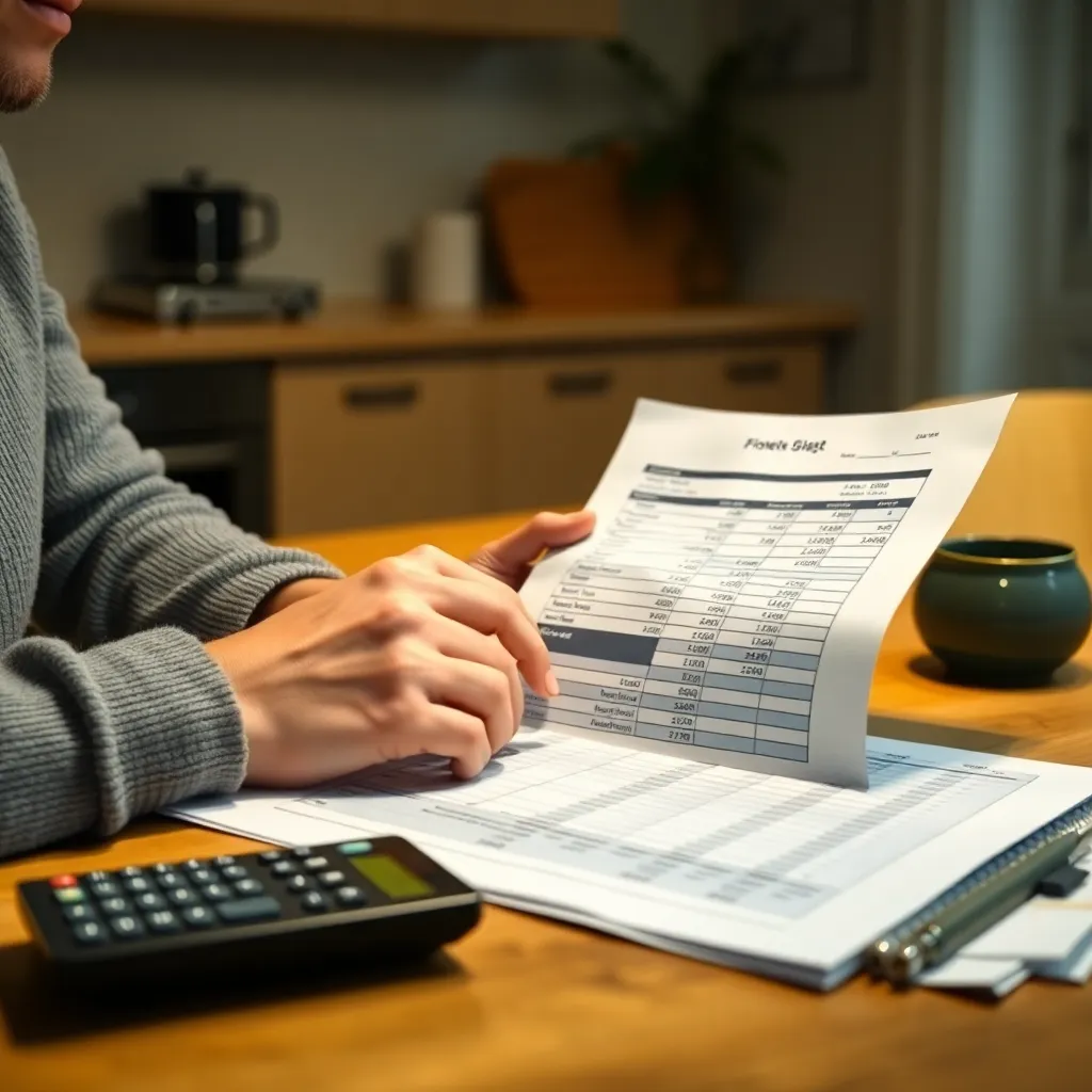 Nederlandse vrouw werkt aan financiële planning op laptop met grafiek en calculator