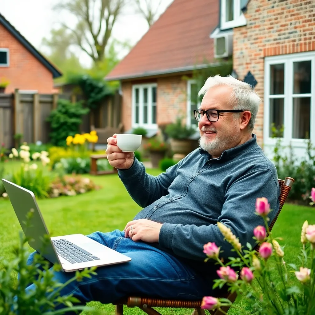 Persoon die financiële vrijheid viert in Nederlands landschap
